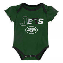 NFL New York Jets Baby Girls&#39;  3pk Bodysuit One Piece Creeper Set 3-6 Mo... - £12.08 GBP
