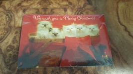 Vintage Postcard,Christmas Greetings With Adorable  Kittens And Basket - £6.15 GBP