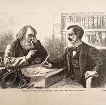 Farm Ballads 1873 Victorian Art Print #5 Business Men Making A Land Deal... - $29.99