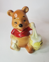 Winnie the Pooh Bear Figurine Disney Japan Honey Hunny Pot Ceramic Vintage - $12.82