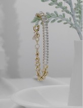 18K Gold Chunky Sparkle Curb Bracelet - Sparkling, gorgeous, Exquisite - $41.61
