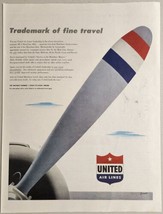 1950 Print Ad United Air Lines DC-6 Mainliners Propellor Trademark Fine Travel - £13.86 GBP