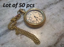 Brass Old Time Pocket Watch Chain With Hook Lot Of 50 Gift Item - £386.94 GBP