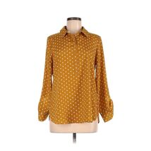 Ann Taylor Polka Dot Long Sleeve Blouse Medium Petite MP - $11.52