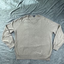 J Crew Men’s Cotton Cashmere V-Neck Pullover Sweater Brown Large - $24.54 CAD