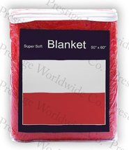 Polish Flag Fleece BlanketNEW 5 ft. x 4.2 ft. Throw Cover Flag of Poland - £13.95 GBP