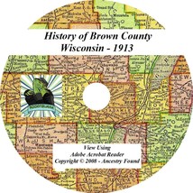 1913 History &amp; Genealogy of BROWN County Wisconsin WI - £4.60 GBP