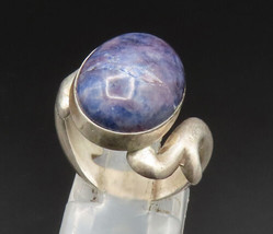 925 Sterling Silver - Vintage Cabochon Sodalite Swirl Bypass Ring Sz 7 - RG25003 - £35.10 GBP