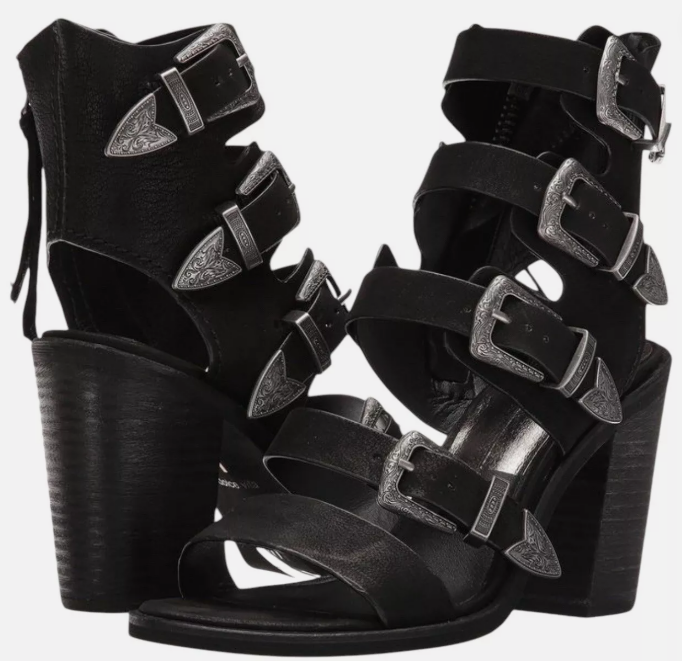 Dolce Vita Layell Black Strappy Lace Up Western Buckle Sandal Size NIB Item image 2