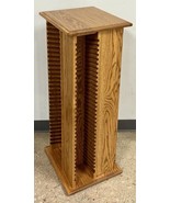 Vintage Oak Wood Rotating/Spinning CD DVD Storage Tower Floor Rack Carousel 120 - $220.50