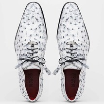 Criss Genuine Ostrich Quill Dress Oxford Shoes Newspaper image 4