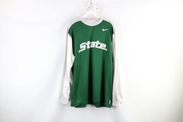 Vtg Nike Mens L Team Issued Michigan State University Basketball T-Shirt Green - £38.77 GBP