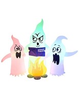 5 Foot Inflatable Color-Changing Campfire Ghosts Halloween Prop (ah) - $217.80