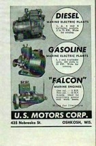 1945 Print Ad US Motors Corp. Marine Engines &amp; Electric Plants Oshkosh,WI - £6.29 GBP
