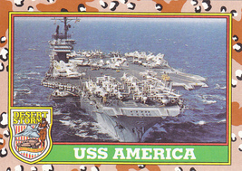 USS America #57 - Topps Desert Storm 1991 Trading Card - £0.77 GBP