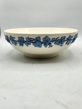 Wedgwood Queensware Embossed Blue on White Fruit Bowl - $51.43