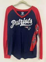 New England Patriots Women's Long Sleeve V-Neck Shirt Size 2XL NFL Hands High - £11.67 GBP