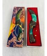 Fantasy Design Steel Knife w/ Metal Sheath &quot;Jamblya&quot; Style Elephant Hand... - $14.69