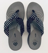 Clarks Cloudsteppers Cushion Flip Flops Womens Size 9M Sandals Thong Gray Black - £15.46 GBP