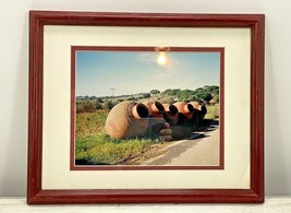 Vintage GIANT Clay Pots Framed Matted Clay Photo Art Print Wall Art Home Decor - £31.64 GBP