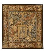 Tapestry Aubusson Fleur De Lis 53x57 57x53 Red Hand-Woven With Backing a... - £1,417.00 GBP
