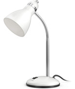 LEPOWER Metal Desk Lamp Adjustable Goose Neck Desktop - White  14&quot; Tall - $29.95