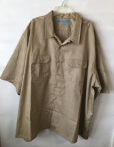 Dickies Shirt Men’s 5XL Beige Button Down Short Sleeve Cooling Temp Orig... - £21.11 GBP