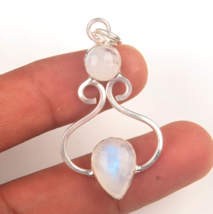 Rainbow Moonstone Gemstone 925 Silver Pendant Handmade Jewelry Pendant For - £9.05 GBP