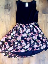 Girl&#39;s Lily Bleu Black &amp; Floral Dress, Size L (14) - £7.40 GBP