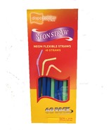 NEON FLEXIBLE DISPOSABLE DRINKING STRAWS, PLASTIC, WATERPROOF, SANITARY ... - $5.85 CAD