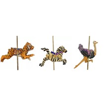 Mr Christmas Carousel Replacement Part Metal Pole Zebra, Tiger, Ostrich ... - £18.93 GBP