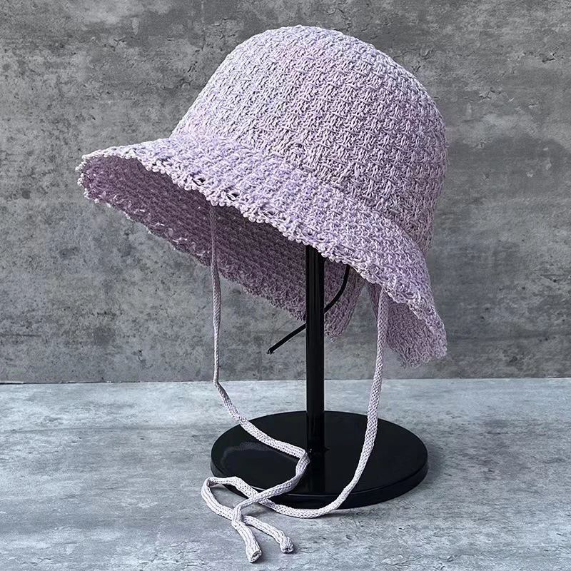 Korean Lace Up Hats for Women Summer New Sweet Fresh Bucket Hats Lightweight - £12.34 GBP