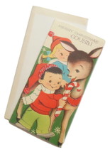 Vintage Christmas Card for Cousin Reindeer Children Glitter American Gre... - £7.13 GBP