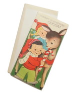 Vintage Christmas Card for Cousin Reindeer Children Glitter American Gre... - £7.09 GBP