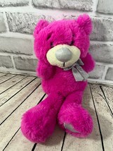 Animal Adventure 2019 hot pink plush teddy bear short arms silver glitter bow - $14.84