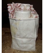 1980 handmade ceramic grocery bag cookie jar was displayed new - $15.83