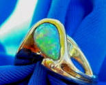 Earth mined Opal Engagement Ring Sculptural Custom Design Solitaire 14k ... - $3,320.25