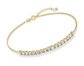 Silver and Gold Anklets for Women - 14K Real Gold for - £57.76 GBP
