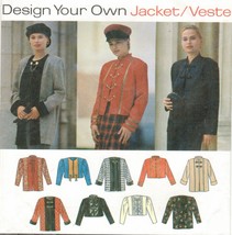 Misses Design Your Unlined Jacket 2 Lengths Various Closures Sew Pattern 12-16 - £7.96 GBP