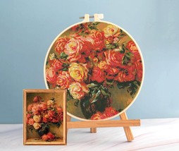 Renoir Cross Stitch Roses pattern pdf - Renoir cross stitch flower bouquet  - $5.29