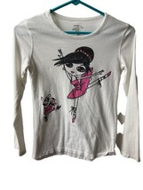 Old Navy Girls TShirt Size L White Long Sleeved Ballerina Girl Jersey Gl... - £9.46 GBP