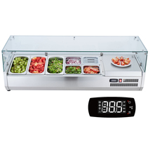 VEVOR Refrigerated Condiment Prep Station, 140W Stainless Steel Cover, 7... - $765.99