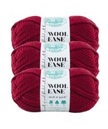 Three Pack Cranberry Soft Bulky Ease Wool Yarn Lion Brand Soft Knitting ... - $38.01 CAD