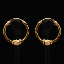 22Cts Yellow Gold Wholesale Fashion Ladies Jewelry C Hoop Earrings Grand Mother - £106.33 GBP