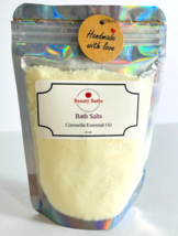 Citronella Bath Salts Epsom Salt bath soak relaxing gift for her body so... - $7.43