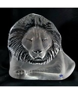 Mats Jonasson Lion Sculpture 5.5&quot; Crystal Paperweight Royal Krona 3141 - £65.44 GBP