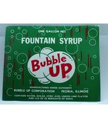 Vintage Bubble Up Fountain Syrup Label Peoria IL Never Used! - $13.86