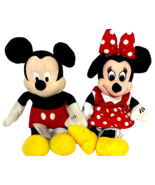 Disney Store Mickey Mouse & Minnie Mouse Classic Plush Toy 9" Collectibles - $11.99