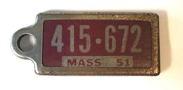 1951 MA Massachusetts DAV License Plate Keychain Tags Disabled Veterans - $11.71