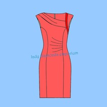 Kay Unger Sheath Dress Asymmetrical Neckline Womens Plus Size 16 18 20 22 24 Par - £14.88 GBP